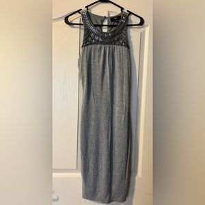 Mossimo XS midi dress with beaded detail around collar